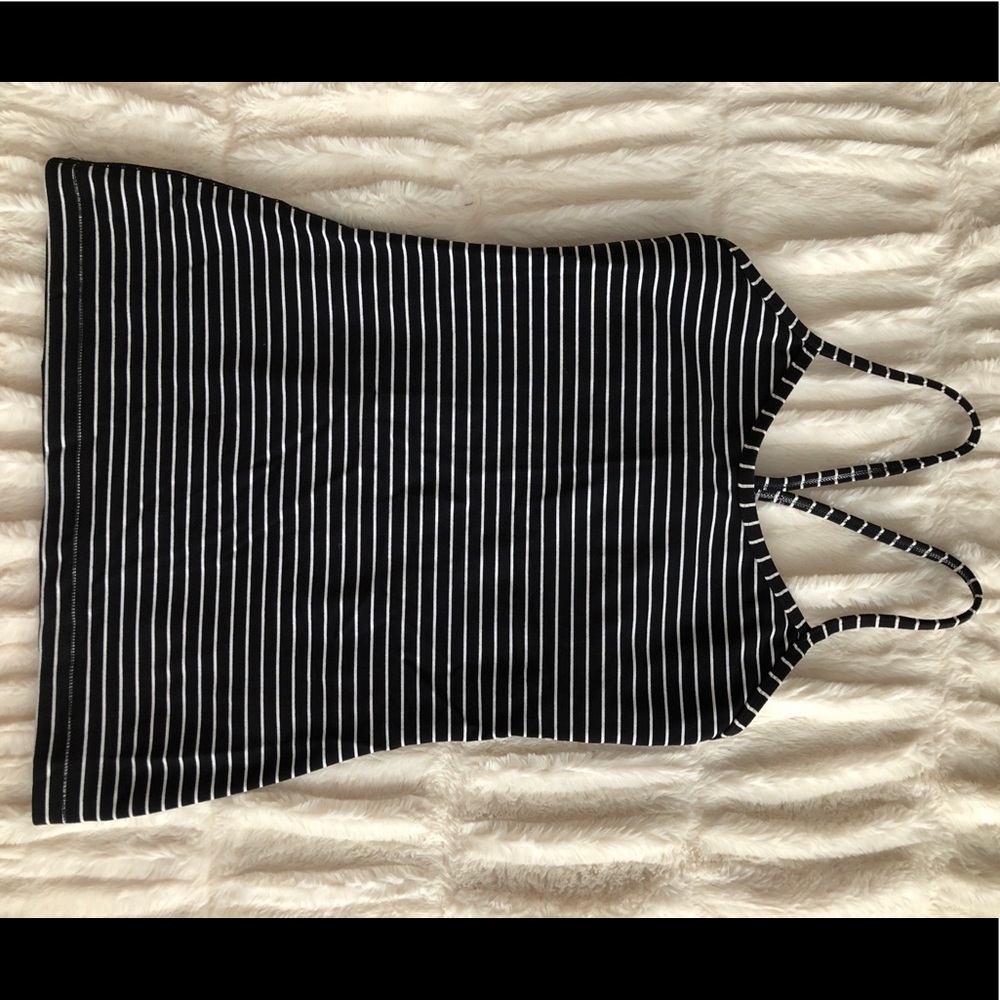 Lululemon Black and White Striped Tank- Size 4